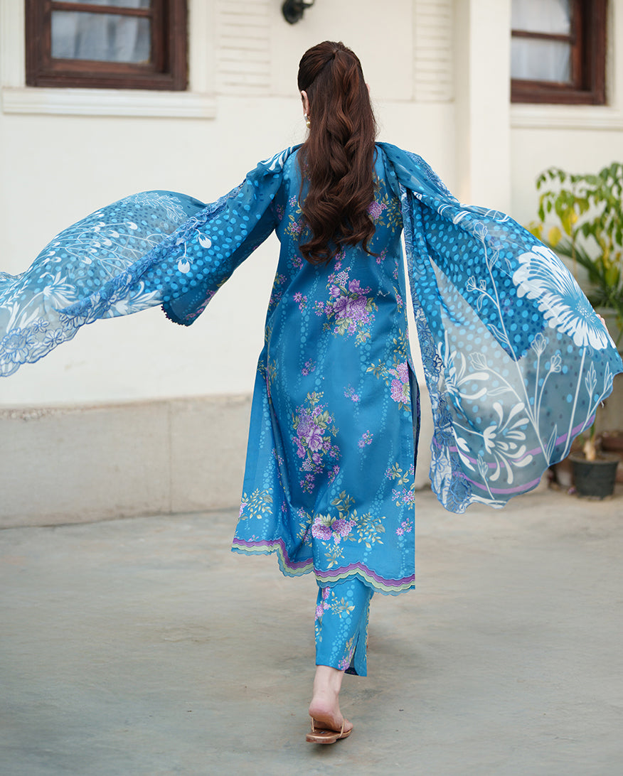 Roheenaz | Whispered Florals | Petal Drift - Casual Dress - available at Maria Faisal in UK and USA.