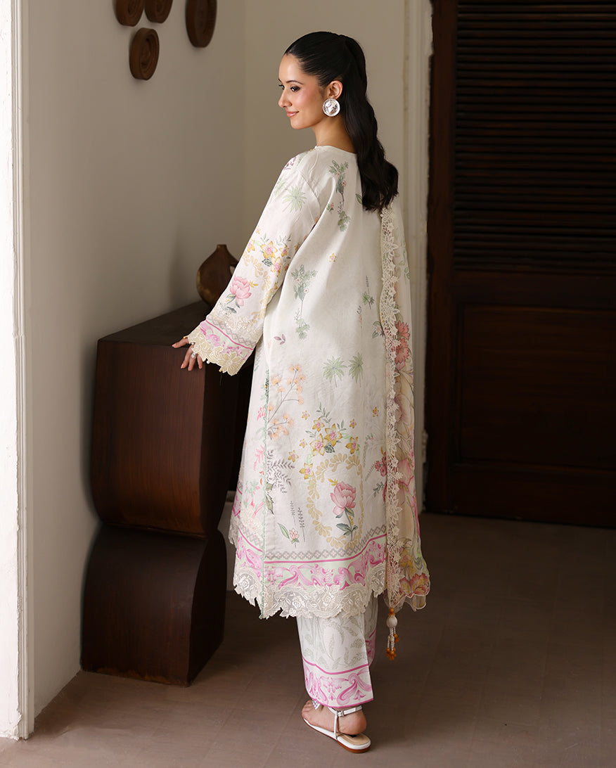Roheenaz | Sunlit Tales Printed Embroidered Edit | Petalbeam - Luxury Dress - available at Maria Faisal in UK and USA.