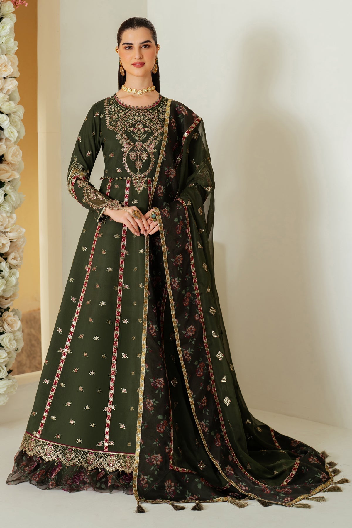Alizeh | Luxury Raw Silk | AF-RS-03-PINE - Ladies Clothes - Maria Faisal