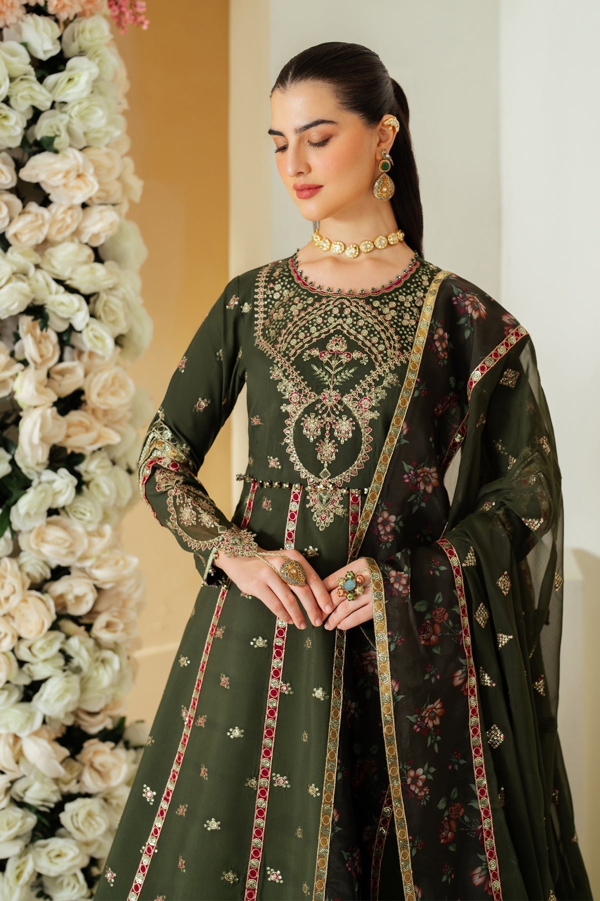 Alizeh | Luxury Raw Silk | AF-RS-03-PINE - Ladies Clothes - Maria Faisal