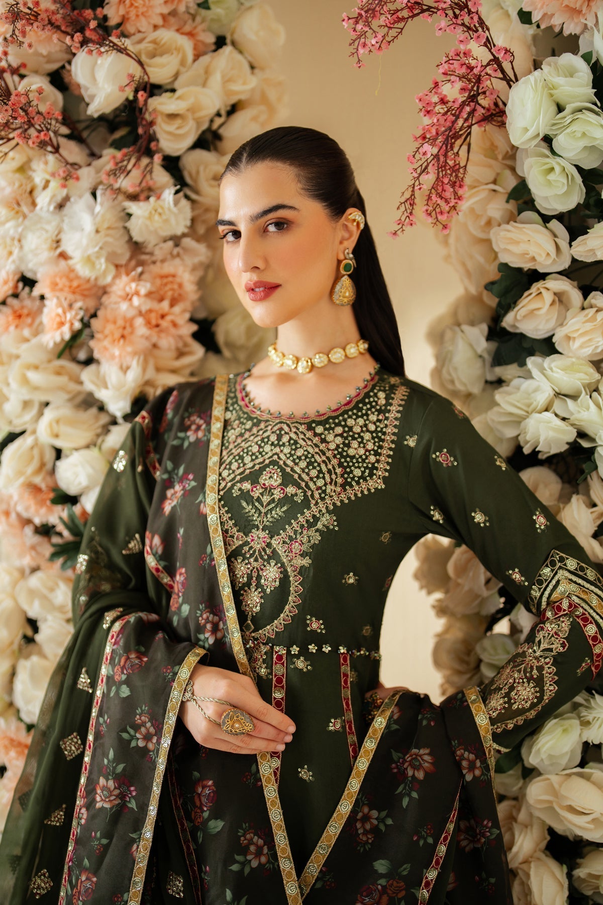 Alizeh | Luxury Raw Silk | AF-RS-03-PINE - Ladies Clothes - Maria Faisal