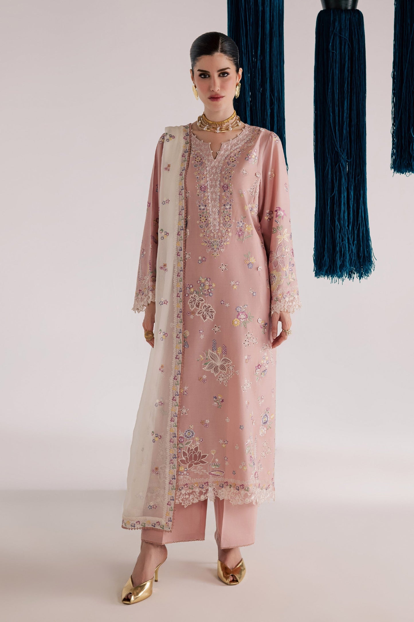 Batik | Festive Eid 26 | Pink Eclipse - Luxury Dress - available at Maria Faisal in UK and USA.