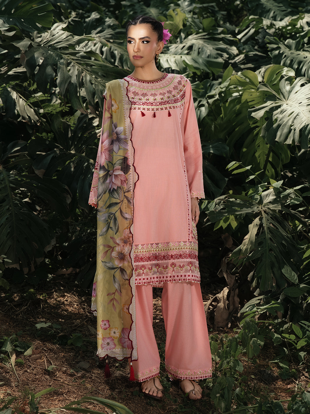 Hemstitch | The Garden Lawn | Pinky Peony - Ladies Clothes - Maria Faisal