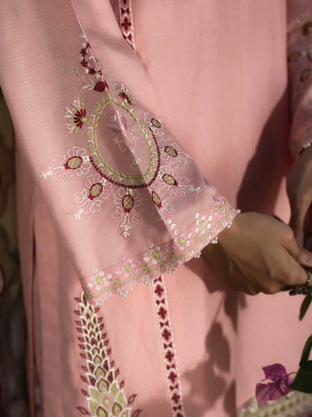 Hemstitch | The Garden Lawn | Pinky Peony - Ladies Clothes - Maria Faisal