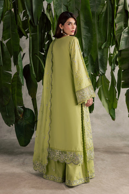 Batik | Festive Eid 26 | Pistachia - Luxury Dress - available at Maria Faisal in UK and USA.