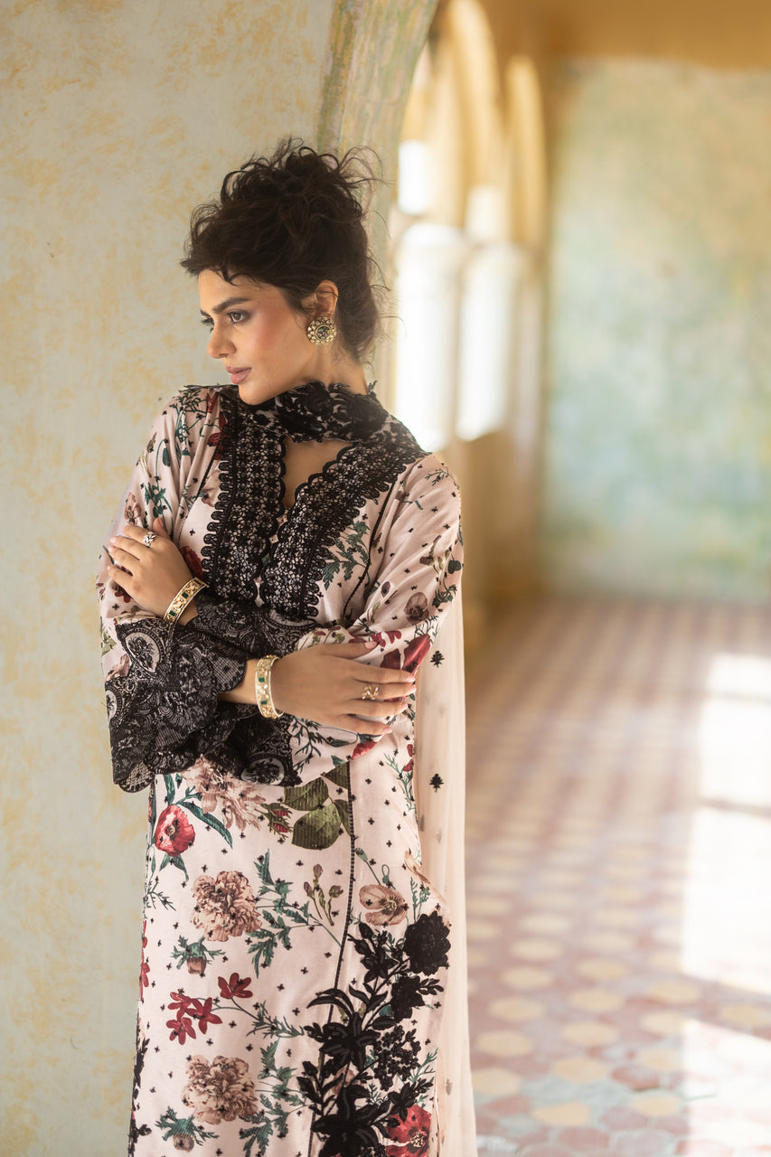 Zainab Chottani | Summer Edition 26 | Powder Serene - Formal Dress - available at Maria Faisal in UK and USA.