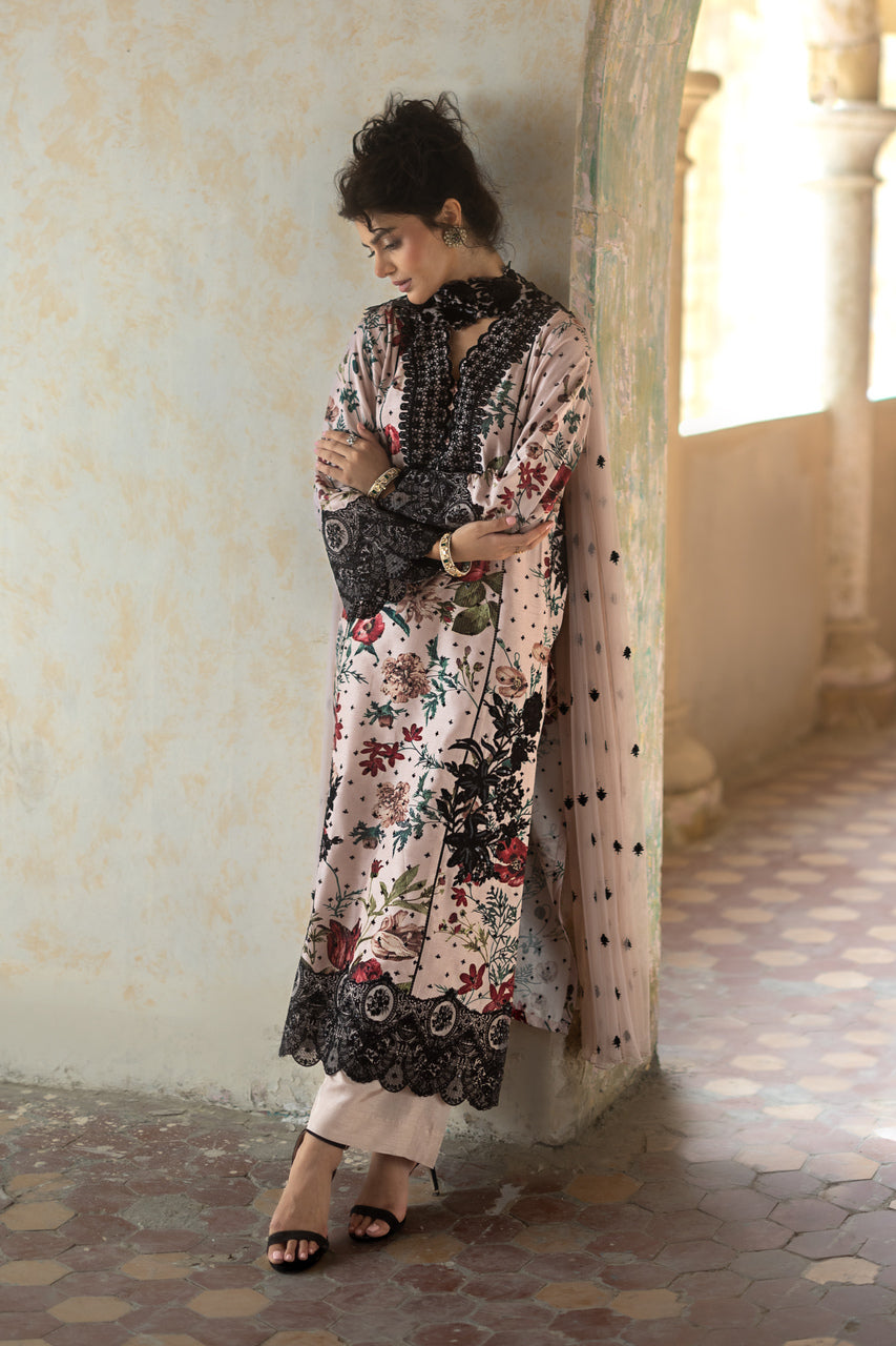 Zainab Chottani | Summer Edition 26 | Powder Serene - Formal Dress - available at Maria Faisal in UK and USA.