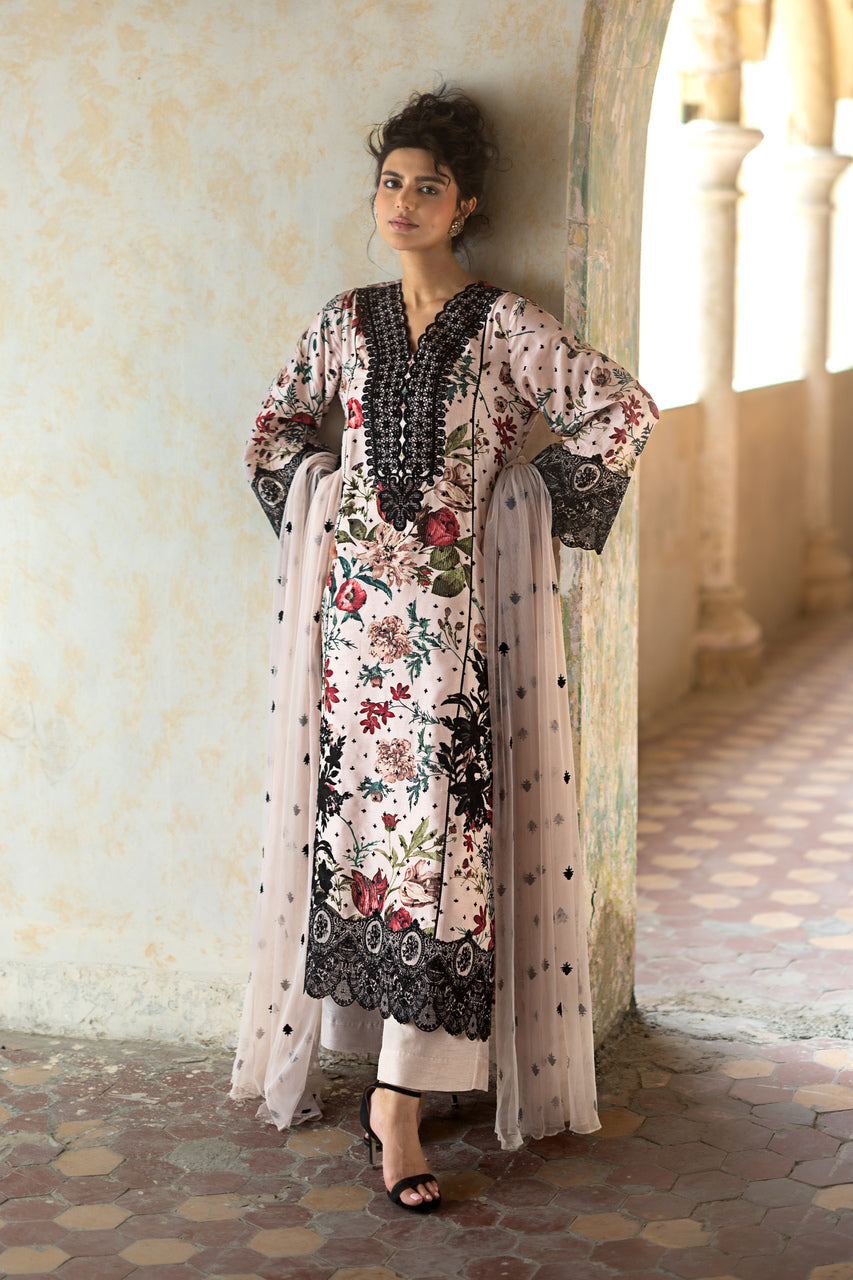 Zainab Chottani | Summer Edition 26 | Powder Serene - Formal Dress - available at Maria Faisal in UK and USA.