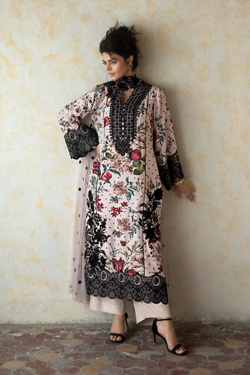 Zainab Chottani | Summer Edition 26 | Powder Serene - Formal Dress - available at Maria Faisal in UK and USA.