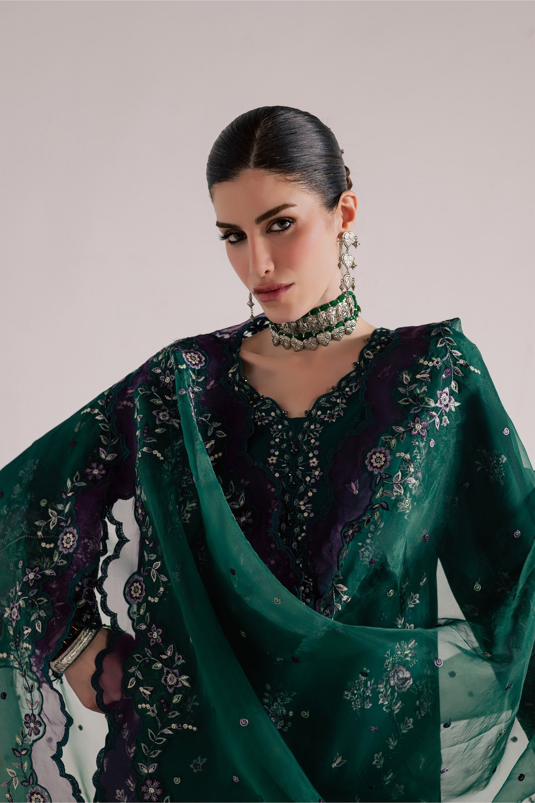 Batik | Festive Eid 26 | Purple Forest - Luxury Dress - available at Maria Faisal in UK and USA.