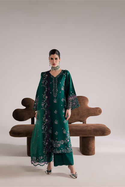Batik | Festive Eid 26 | Purple Forest - Luxury Dress - available at Maria Faisal in UK and USA.