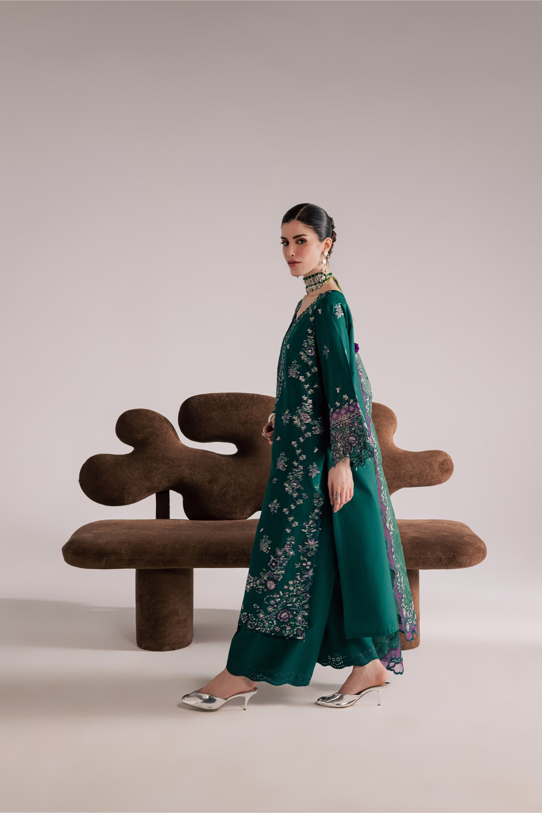 Batik | Festive Eid 26 | Purple Forest - Luxury Dress - available at Maria Faisal in UK and USA.