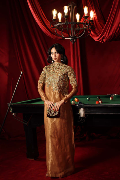 Musferah Saad | The Elite Club | Queen Midas - Formal Dress - available at Maria Faisal in UK and USA.