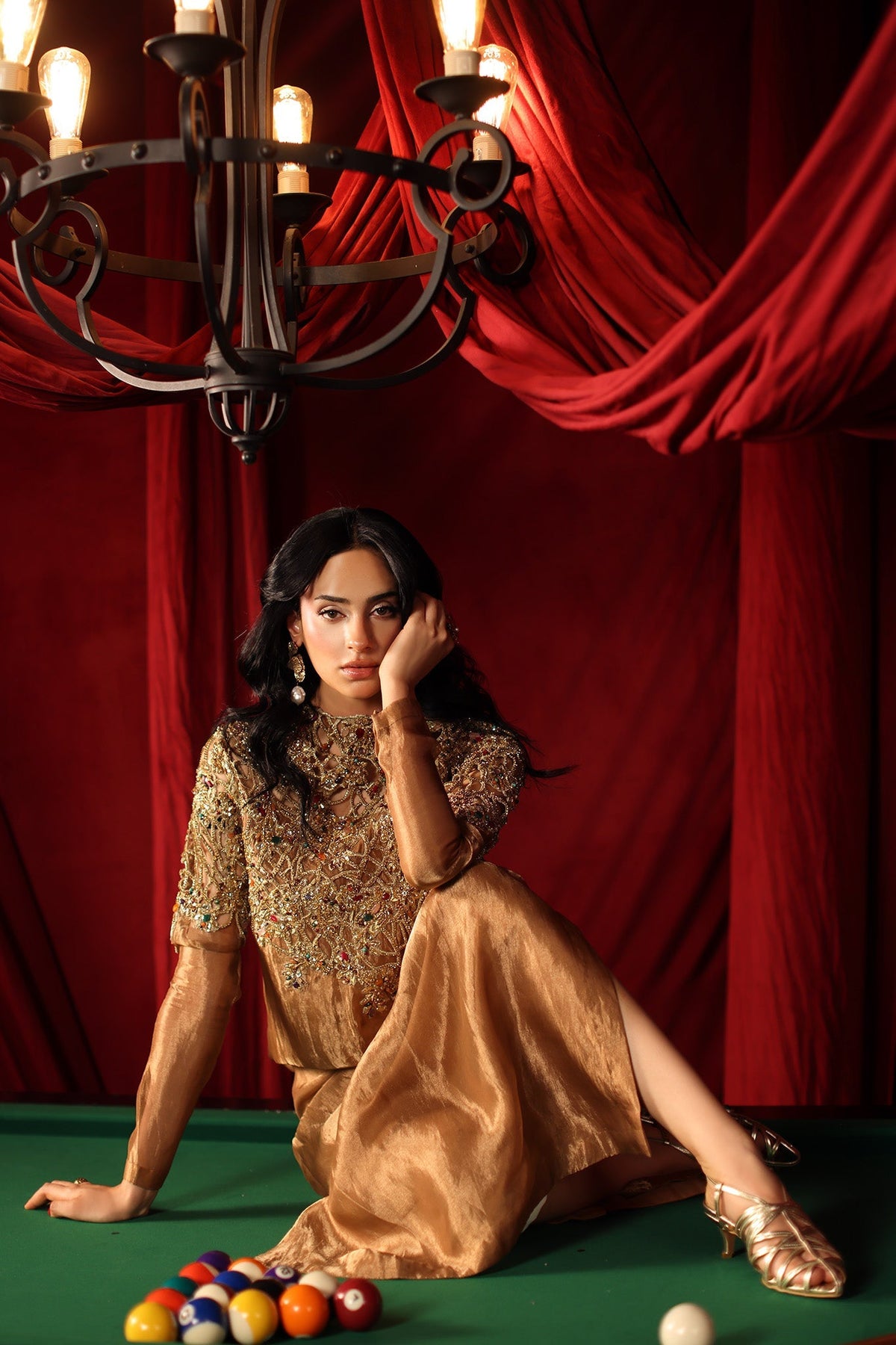 Musferah Saad | The Elite Club | Queen Midas - Formal Dress - available at Maria Faisal in UK and USA.