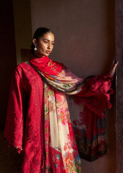 Hussain Rehar | Zan SS26 | Qermez - Luxury Dress - available at Maria Faisal in UK and USA.