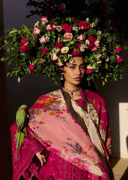 Hussain Rehar | Zan SS26 | Qermez - Luxury Dress - available at Maria Faisal in UK and USA.