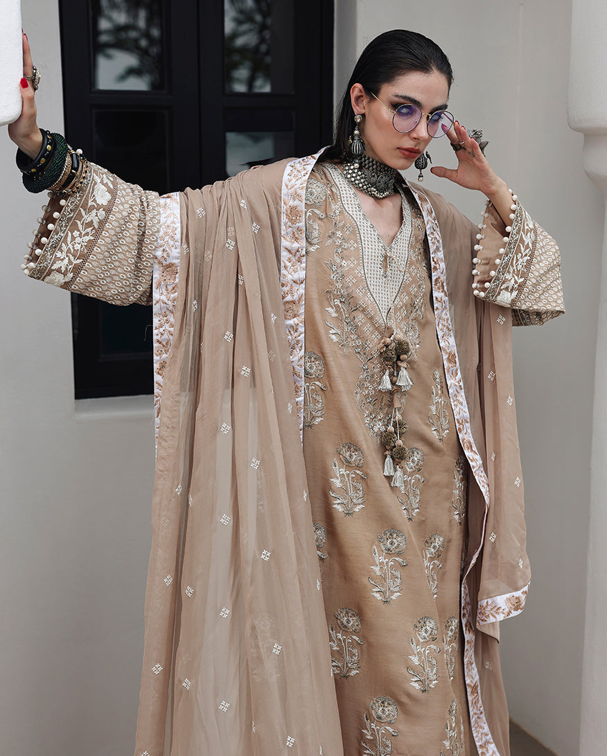 Mushq | Nuvera Rawsilk | Queen's Promise - Luxury Dress - available at Maria Faisal in UK and USA.