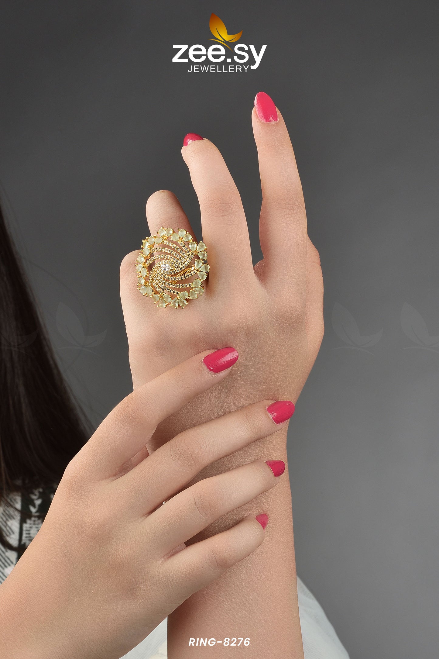 Rhinestone Ring-8276 - Rings 