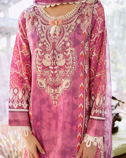 Roheenaz | Flora Printed Lawn | Amaranth - Ladies Clothes 