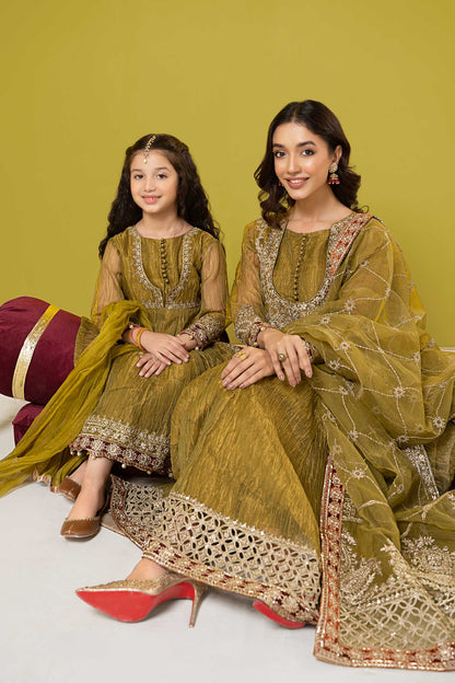 Maria B | Suit Green MKS-W23-33 by Maria Faisal - Registered Vendor of : Maria B - type : Kids Clothes - 100% original wedding dresses