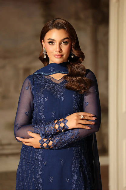 Azure | Ensembles | Royal Eclipse - Casual Dress - available at Maria Faisal in UK and USA.