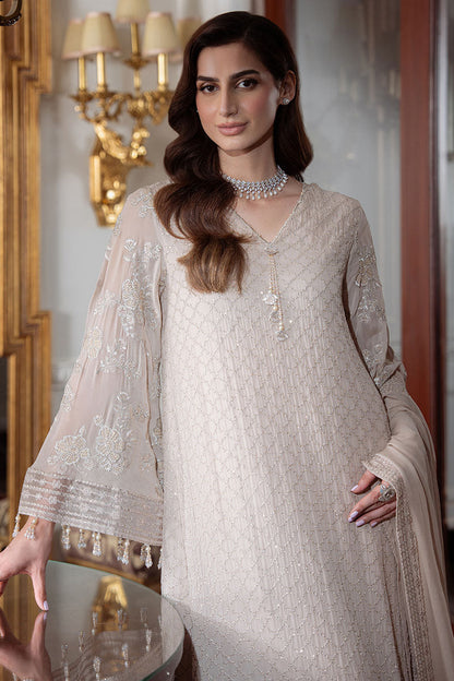 Cross Stitch | FW-25 RTS WED Chiffon EDIT-1 | DUNE GRACE - WEDDING SUITS - available at Maria Faisal in UK and USA.