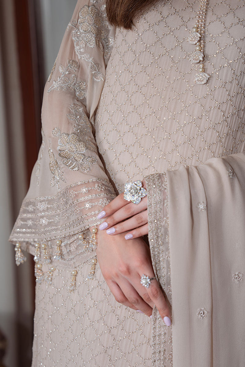 Cross Stitch | FW-25 RTS WED Chiffon EDIT-1 | DUNE GRACE - WEDDING SUITS - available at Maria Faisal in UK and USA.