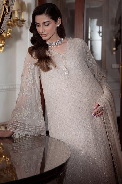Cross Stitch | FW-25 RTS WED Chiffon EDIT-1 | DUNE GRACE - WEDDING SUITS - available at Maria Faisal in UK and USA.