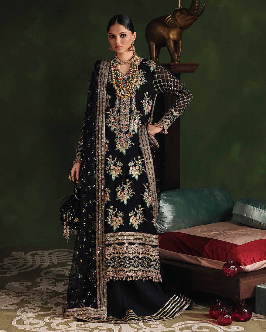 Roheenaz | Royale Eternel Chiffon Edit | Radiant Muse - Formal Dress - available at Maria Faisal in UK and USA.