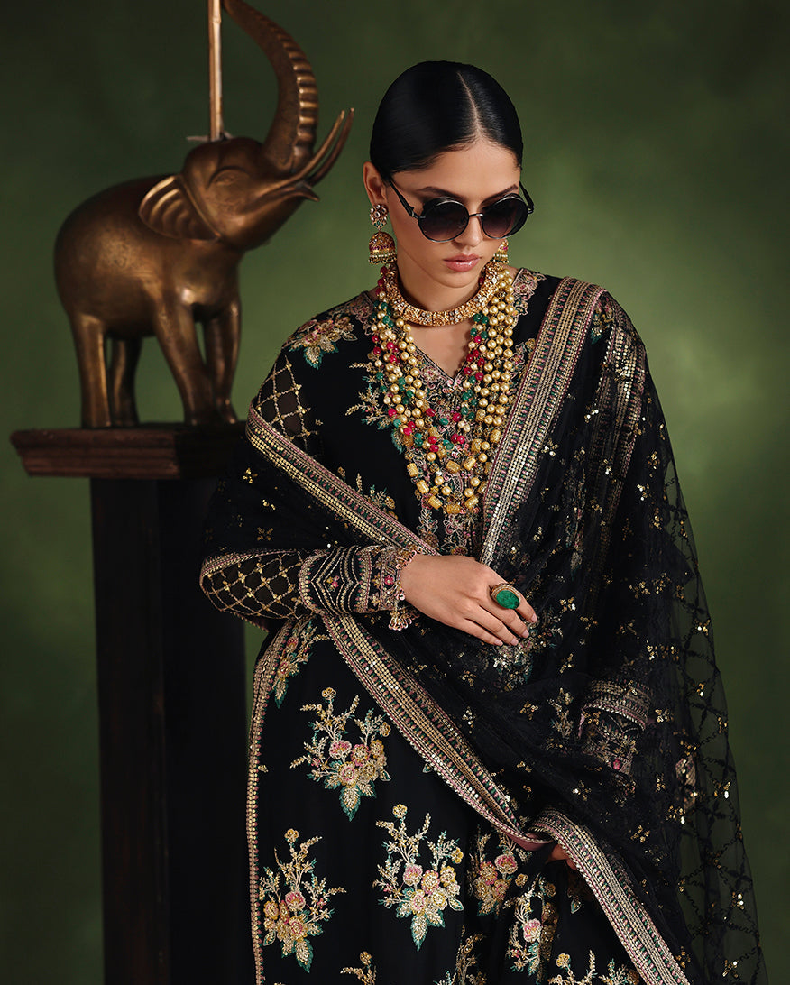 Roheenaz | Royale Eternel Chiffon Edit | Radiant Muse - Formal Dress - available at Maria Faisal in UK and USA.