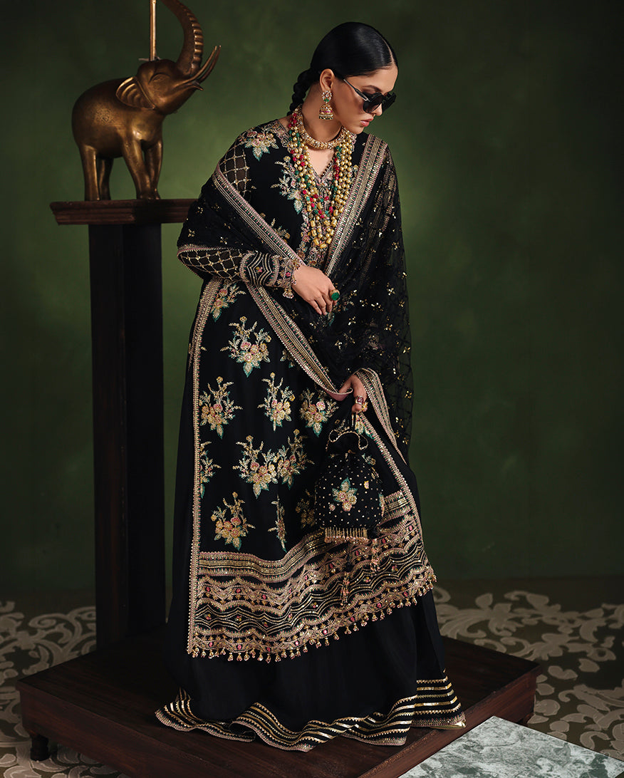 Roheenaz | Royale Eternel Chiffon Edit | Radiant Muse - Formal Dress - available at Maria Faisal in UK and USA.