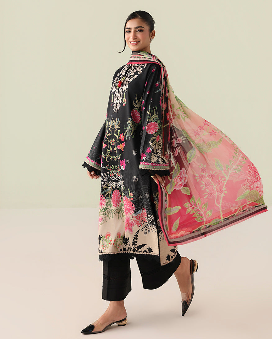 Roheenaz | Rosette Lawn | Radiant Noon - Casual Dress - available at Maria Faisal in UK and USA.