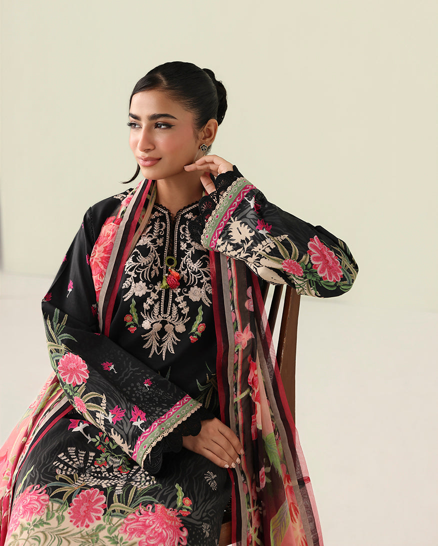 Roheenaz | Rosette Lawn | Radiant Noon - Casual Dress - available at Maria Faisal in UK and USA.