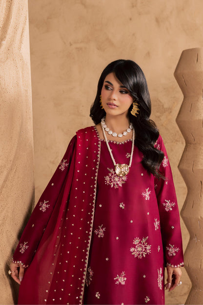 Batik | Festive Eid 26 | Red Queen - Luxury Dress - available at Maria Faisal in UK and USA.