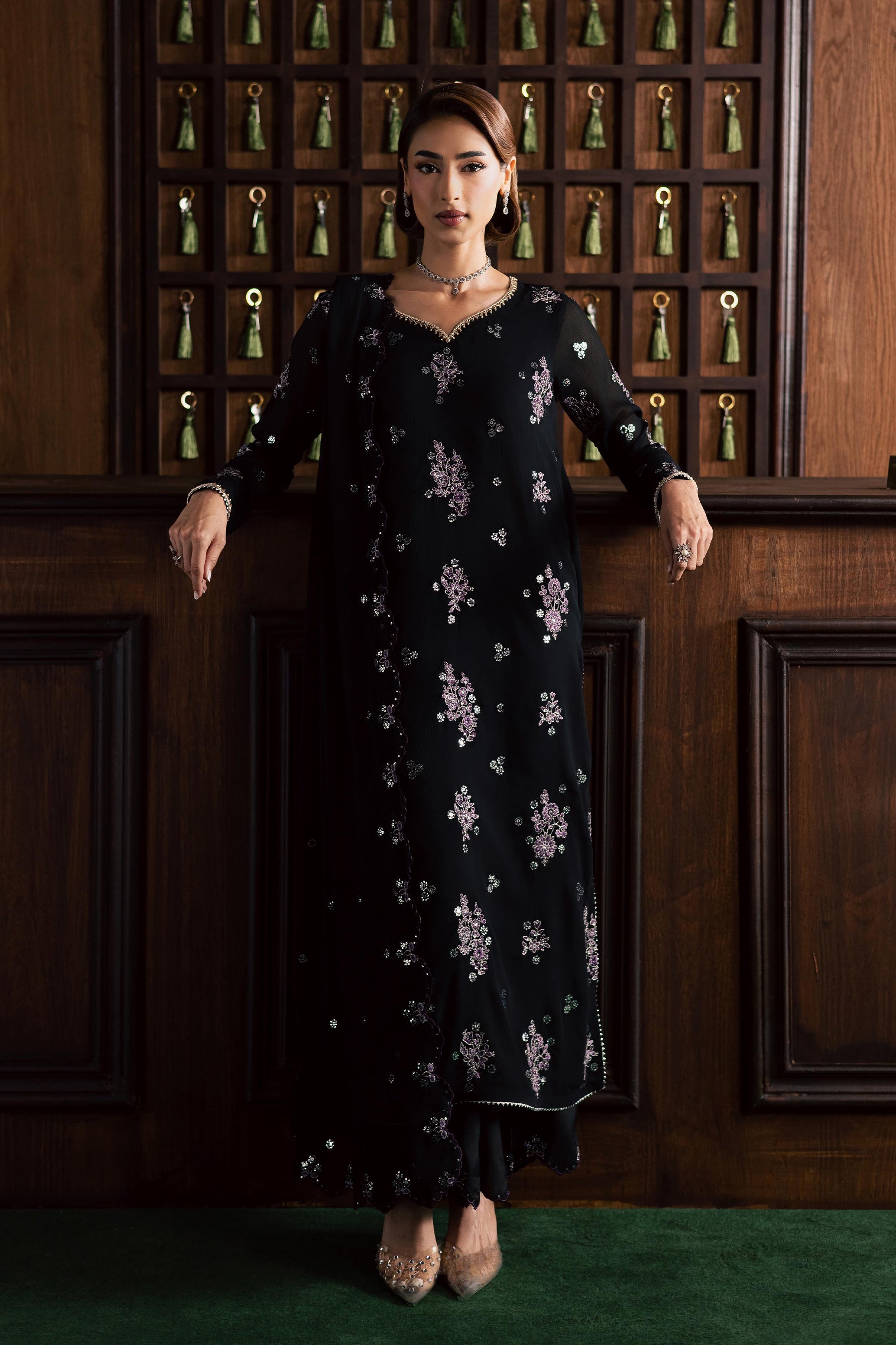Batik | Festive Eid 26 | Reef - Luxury Dress - available at Maria Faisal in UK and USA.
