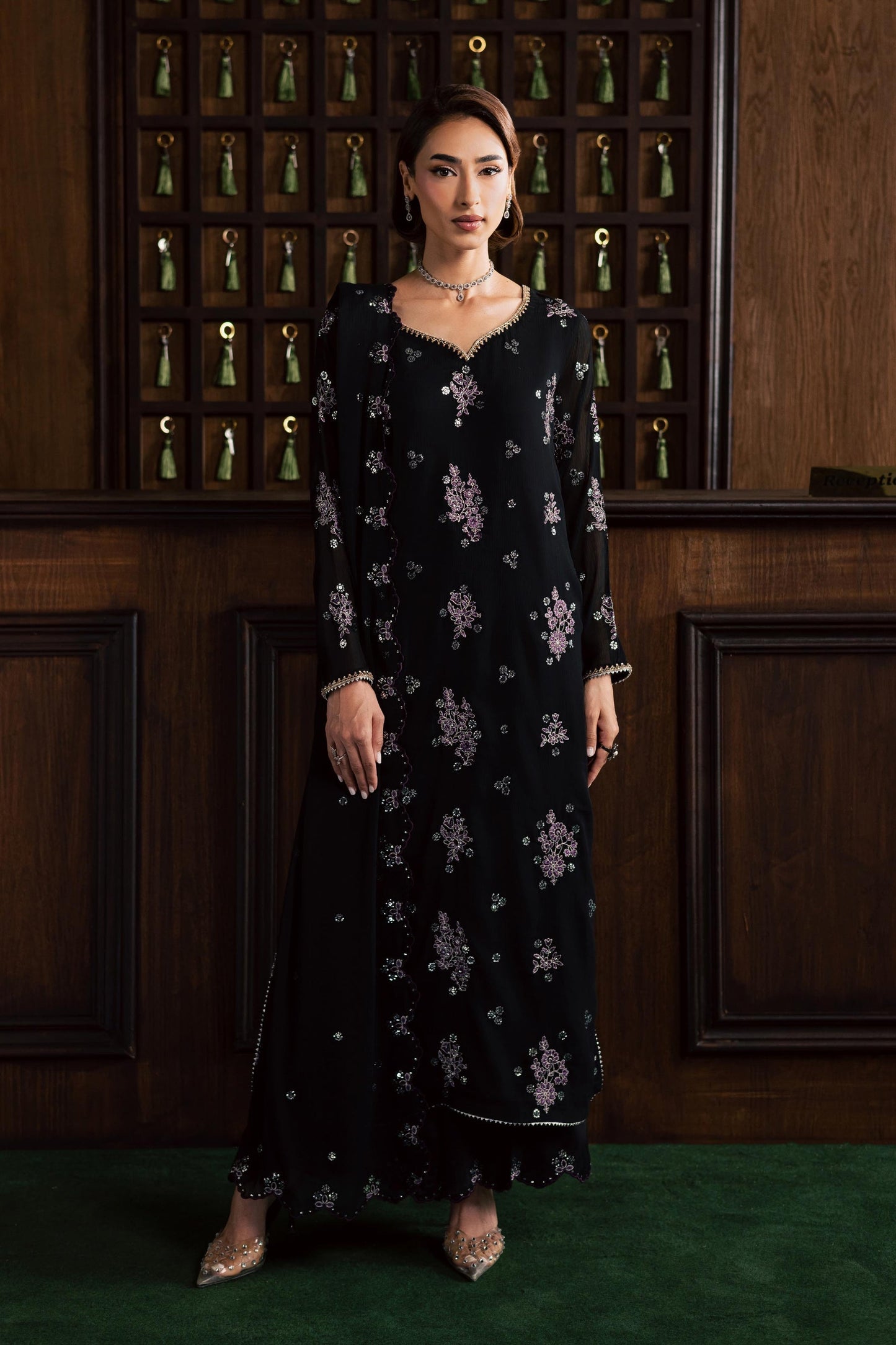 Batik | Festive Eid 26 | Reef - Luxury Dress - available at Maria Faisal in UK and USA.