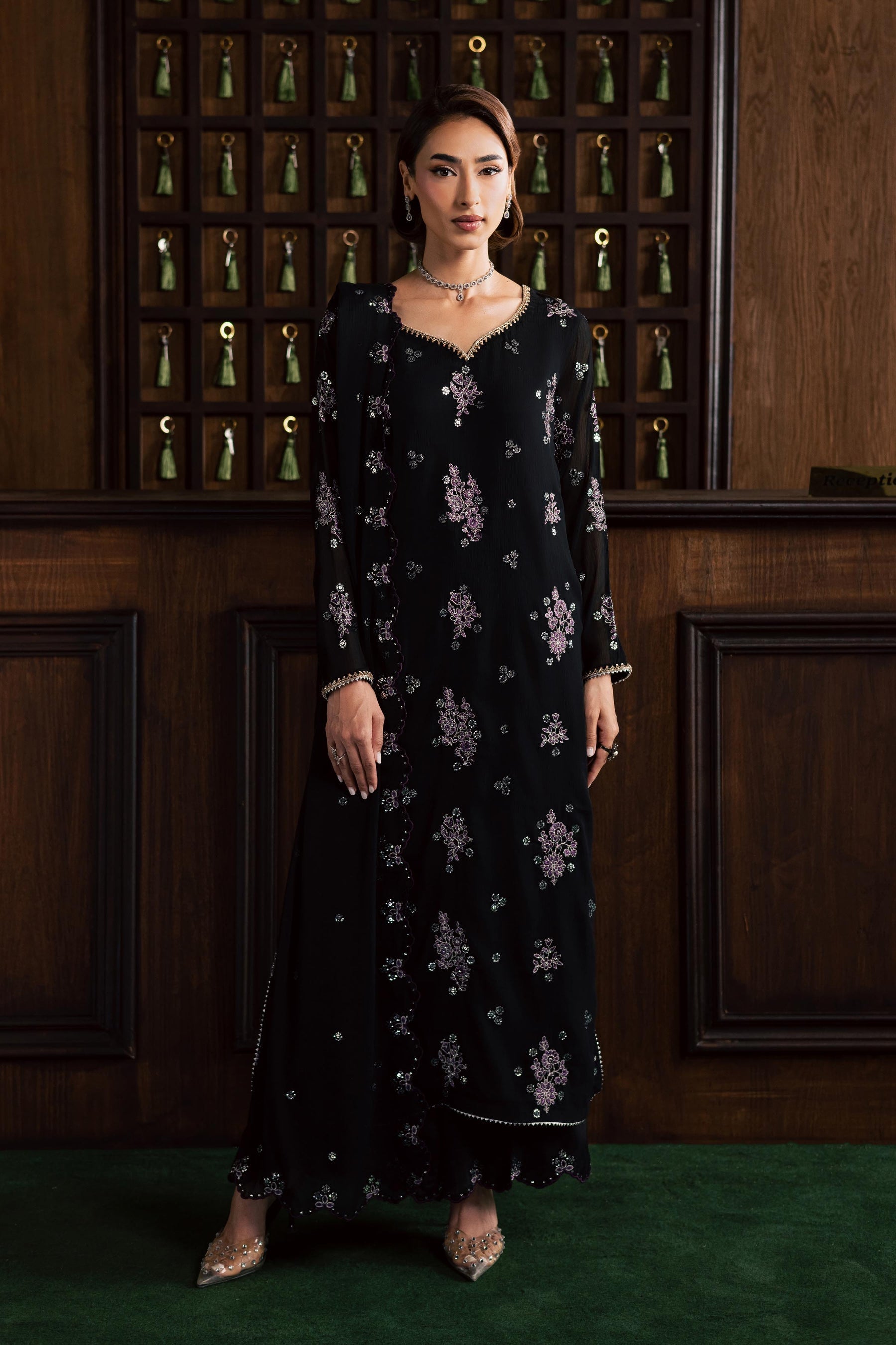 Batik | Festive Eid 26 | Reef - Luxury Dress - available at Maria Faisal in UK and USA.
