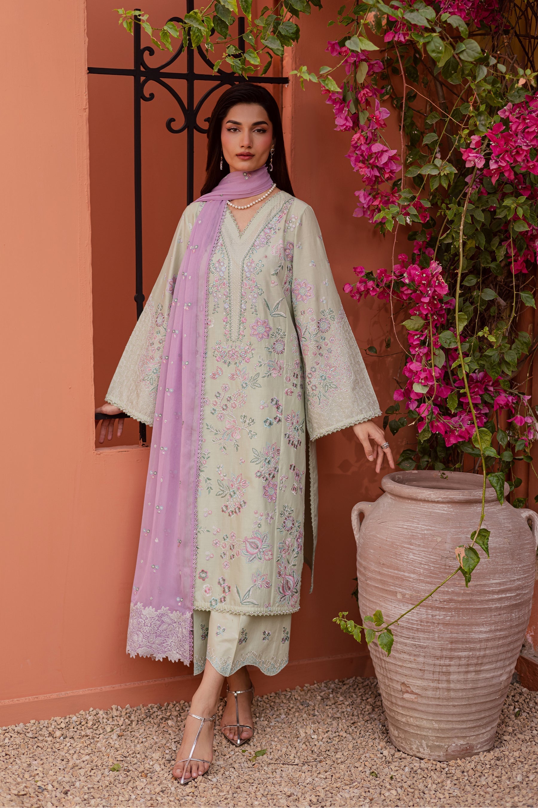Batik | Festive Eid 26 | Reeya - Luxury Dress - available at Maria Faisal in UK and USA.