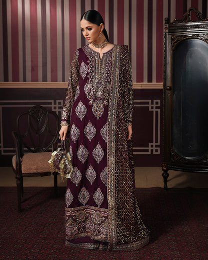 Roheenaz | Royale Eternel Chiffon Edit | Regal Charm - Formal Dress - available at Maria Faisal in UK and USA.