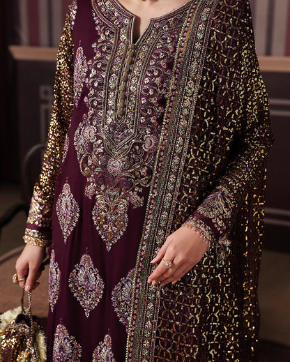 Roheenaz | Royale Eternel Chiffon Edit | Regal Charm - Formal Dress - available at Maria Faisal in UK and USA.