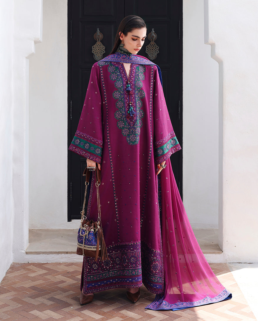 Mushq | Nuvera Rawsilk | Reina Rouge - Luxury Dress - available at Maria Faisal in UK and USA.