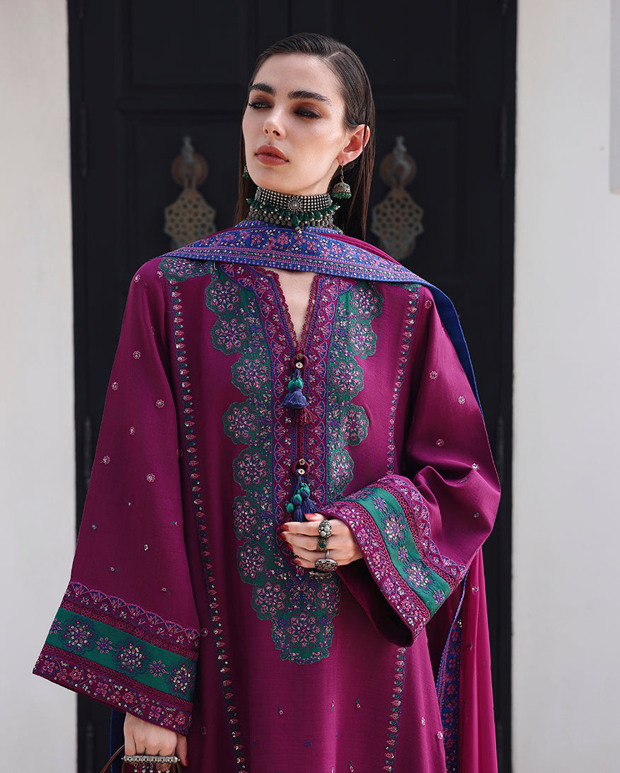 Mushq | Nuvera Rawsilk | Reina Rouge - Luxury Dress - available at Maria Faisal in UK and USA.