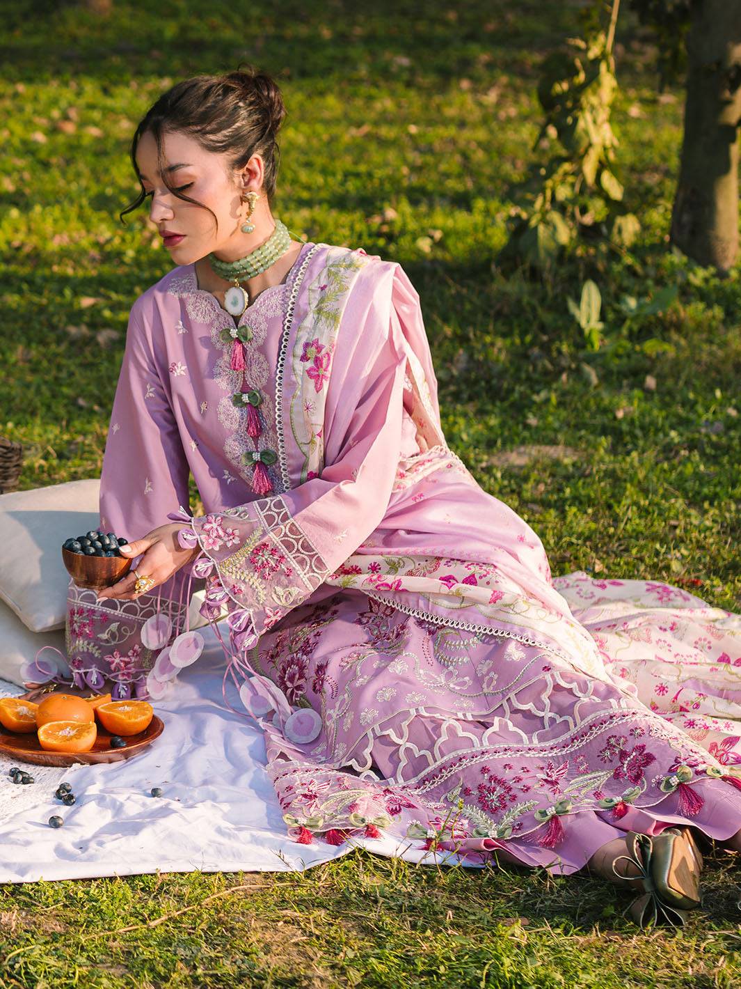 Mahnur | Dahlia Luxury Lawn 25 | Rosa by Maria Faisal - Registered Vendor of : Mahnur - type : Ladies Clothes - 100% original wedding dresses