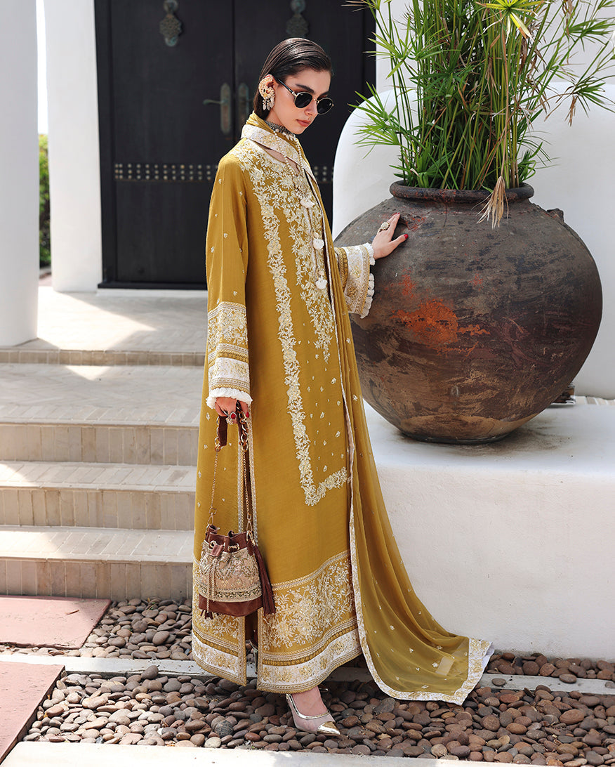 Mushq | Nuvera Rawsilk | Rosalie Crown - Luxury Dress - available at Maria Faisal in UK and USA.