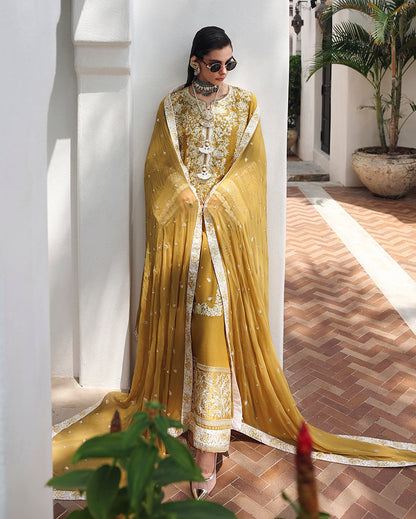 Mushq | Nuvera Rawsilk | Rosalie Crown - Luxury Dress - available at Maria Faisal in UK and USA.