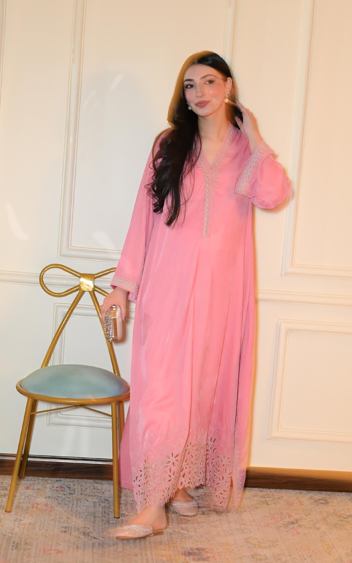Asifa and Nabeel | Zephyr Formals | Rose Seira Kaftan - Formal Dress - available at Maria Faisal in UK and USA.
