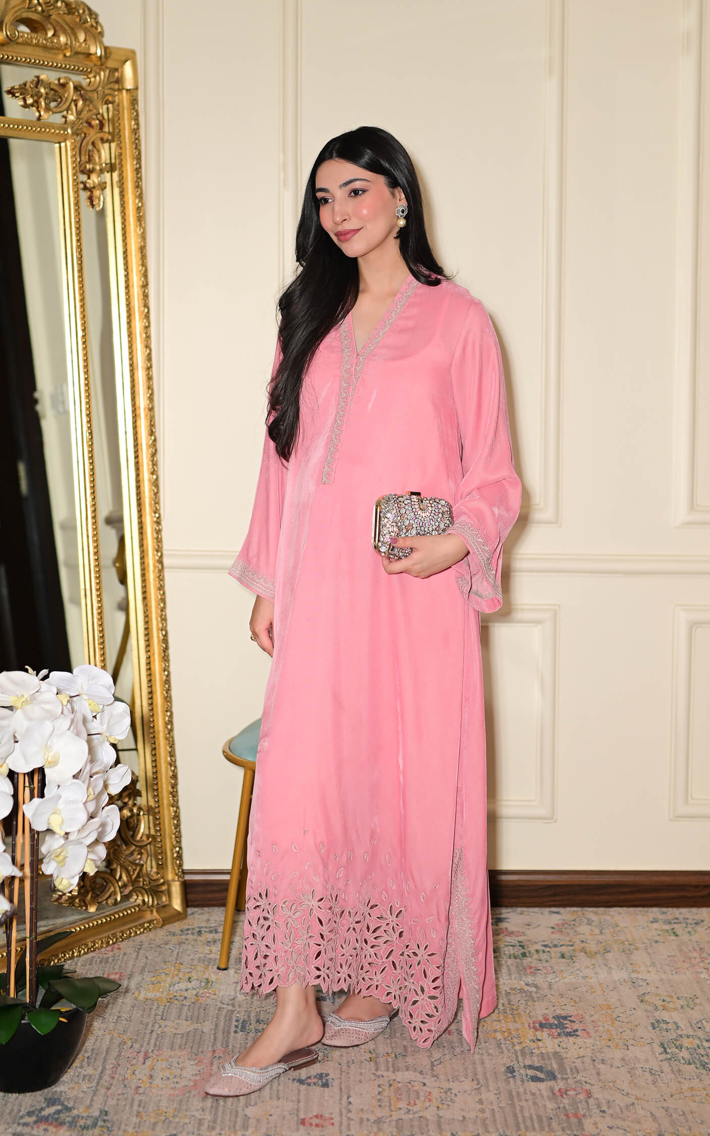 Asifa and Nabeel | Zephyr Formals | Rose Seira Kaftan - Formal Dress - available at Maria Faisal in UK and USA.