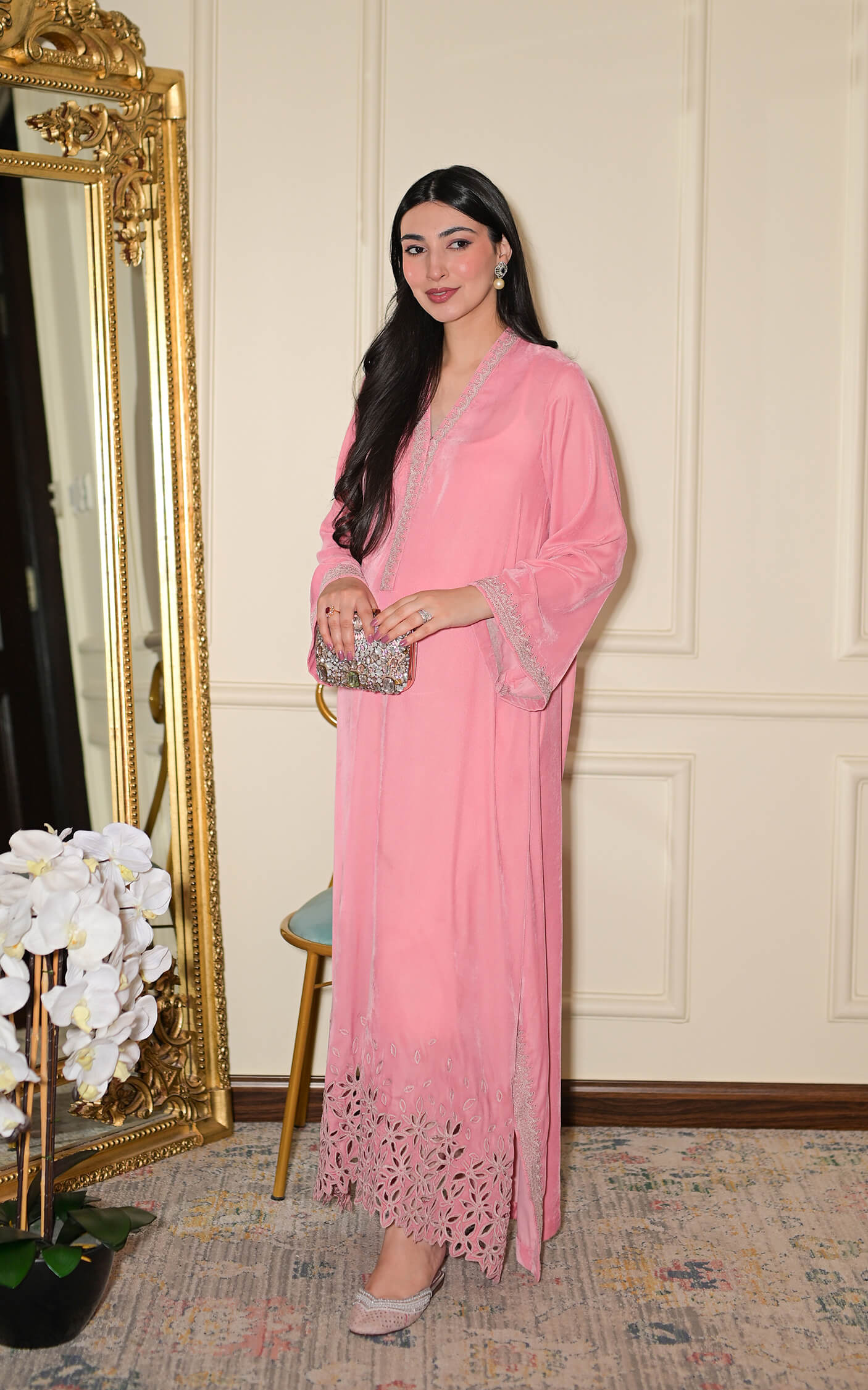 Asifa and Nabeel | Zephyr Formals | Rose Seira Kaftan - Formal Dress - available at Maria Faisal in UK and USA.