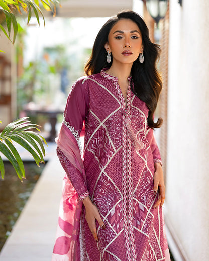 Mushq | Astoria Lawn 26 | Rosea - Luxury Dress - available at Maria Faisal in UK and USA.
