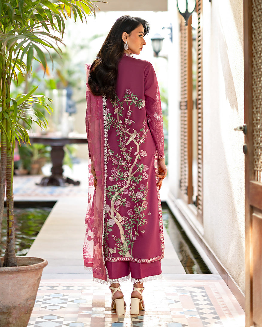 Mushq | Astoria Lawn 26 | Rosea - Luxury Dress - available at Maria Faisal in UK and USA.